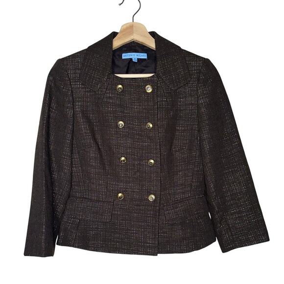 Antonio Melani NWT Double Breasted Yasmine Blazer Coffee Bean Brown Size 0 - Picture 1 of 6